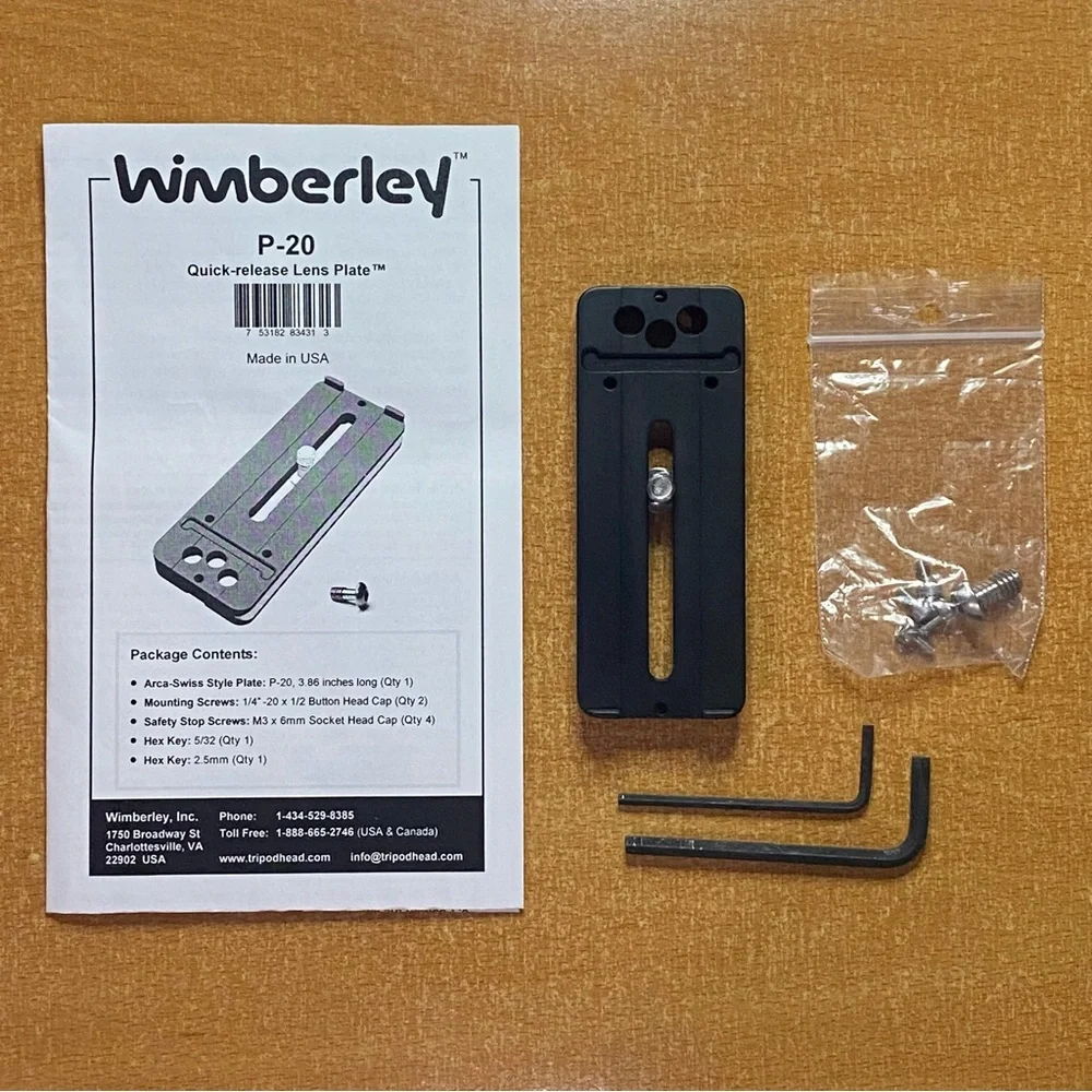 Wimberley P-20 Lens Plate Arca Swiss Style